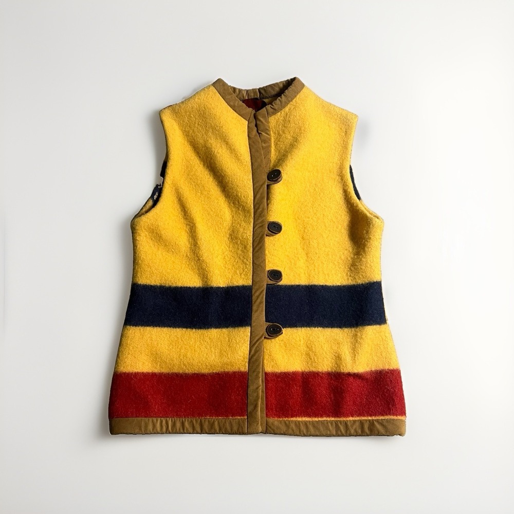 Vintage Aventura Wool Vest Womens M Made USA Taos NM Southwestern Colorblock